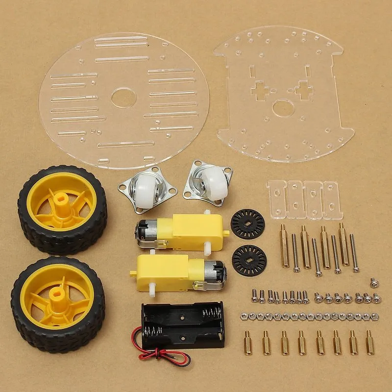 2WD Mini Round KIT Two Wheel Robotic Smart Car Kit with Acrylic Chassis