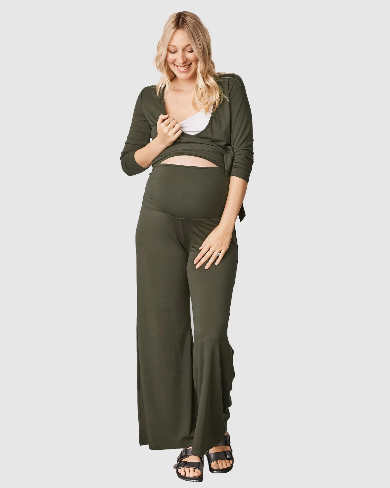 3-Piece Maternity Bamboo Outfit - Olive Green or Black