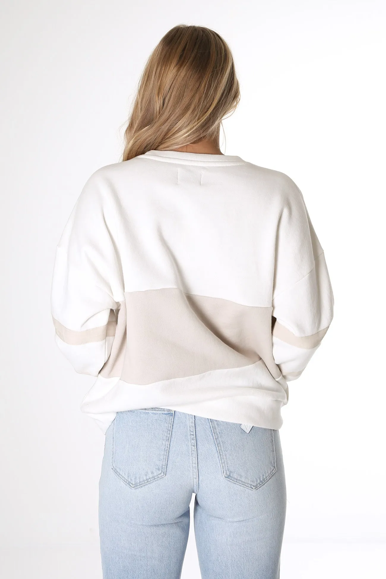 A Oversized Panelled Sweater White Sand