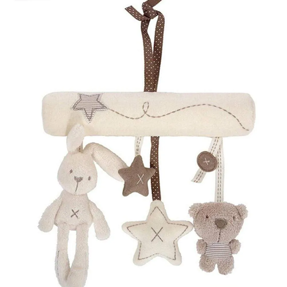 Baby Music Play Bed Hanging Bell Baby‘s Mobile Crib Infant Stroller Baby Crib Rattle Toy Soft Cute Rabbit Bear Bell Toy