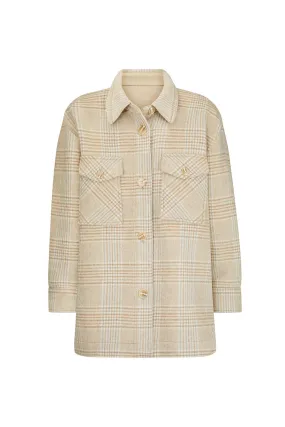 BARE HANDS WOOL BLEND CHECK JACKET - BEIGE