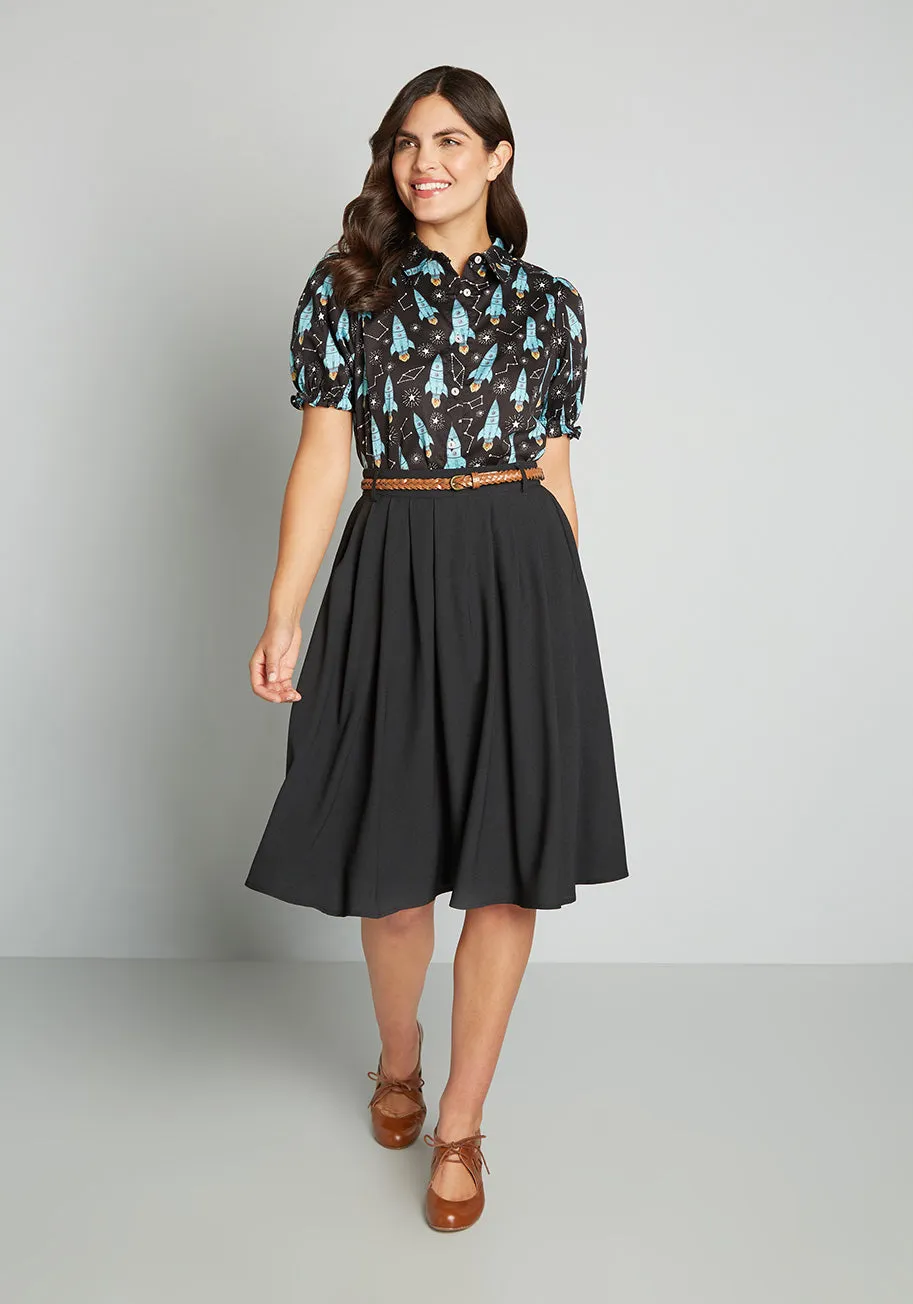 Breathtaking Tiger Lilies Midi Skirt