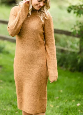 Camel Sweater Midi Dress - FINAL SALE