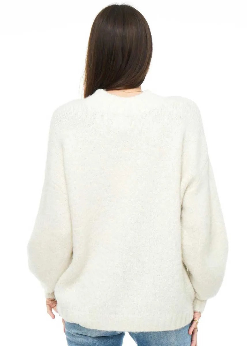 Carlen Mock Neck Sweater - Ecru