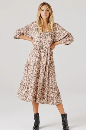 Cartel & Willow - Cali Midi Dress - Mocha Leopard