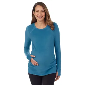 Fleecewear With Stretch Maternity Snap Front Crew