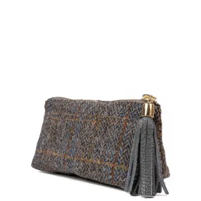 Grey Fergus Harris Tweed Mini Clutch Pod