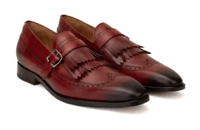 Kiltie Single Monk Loafer with  Ornamental Buckle Straps