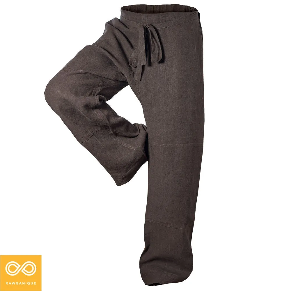 MORIO 100% Organic Hemp Karate Gi Ninja Pants (Elastic-Free; Unisex; OC Thread Option, 100% Biodegradable)