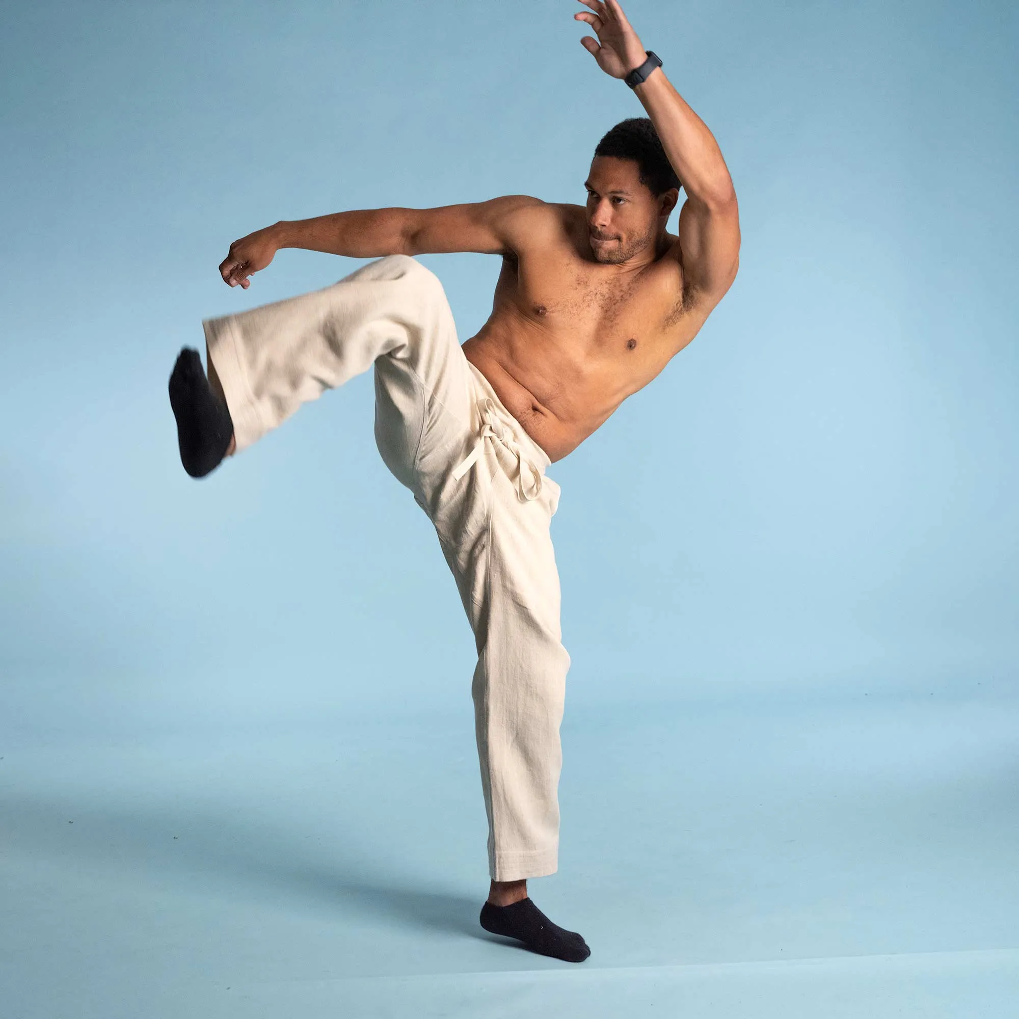 MORIO 100% Organic Hemp Karate Gi Ninja Pants (Elastic-Free; Unisex; OC Thread Option, 100% Biodegradable)