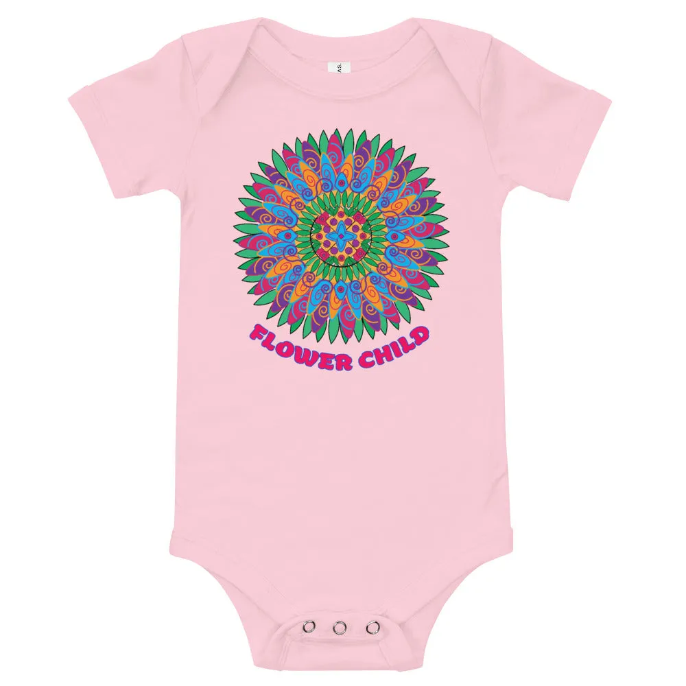 Onesie for Baby T-Shirt Flower Child Flower Mandala Medallion Kids Girls Trendy Unique Gifts