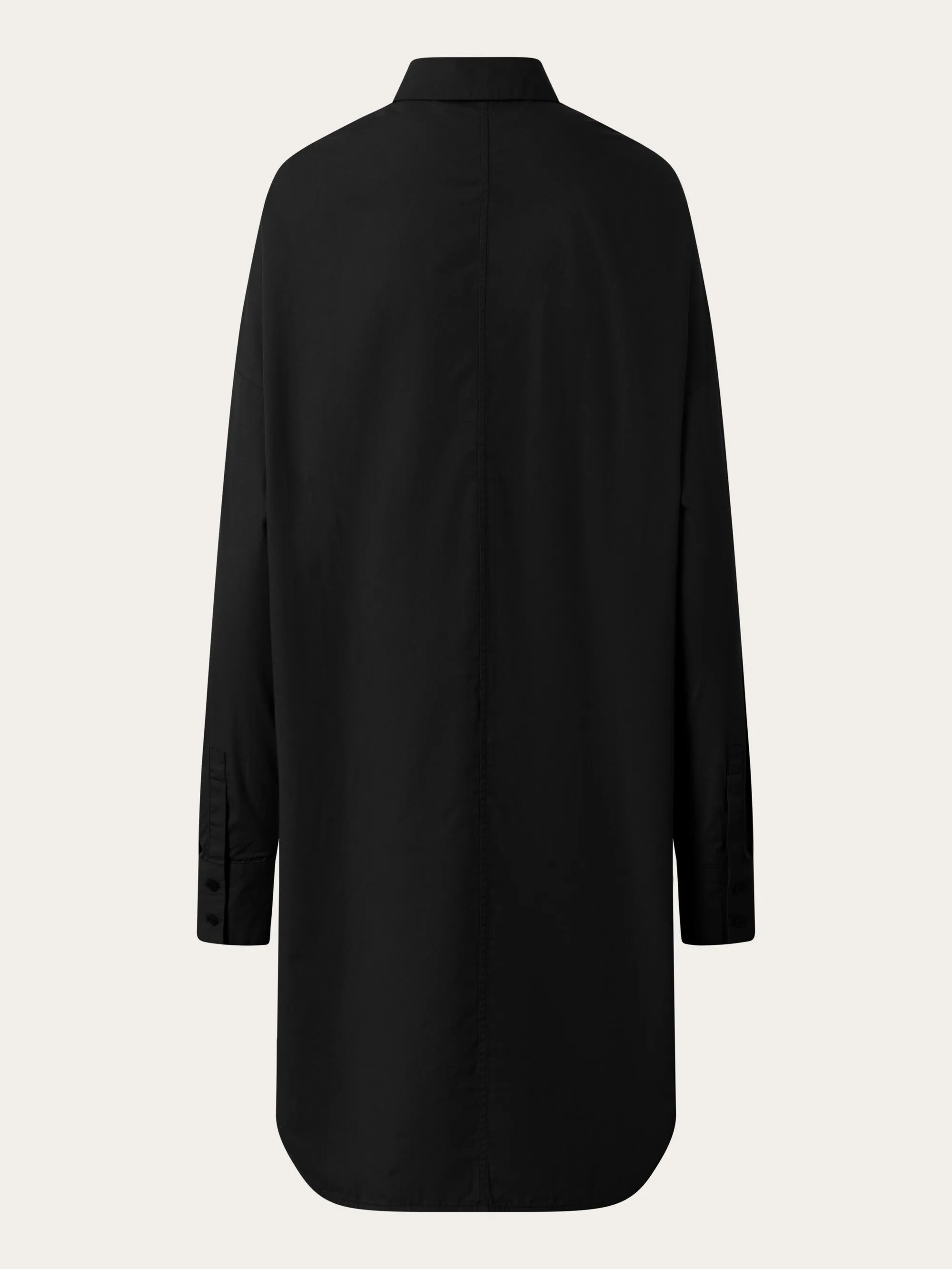 Poplin dropped shoulder shirt dress - Black Jet