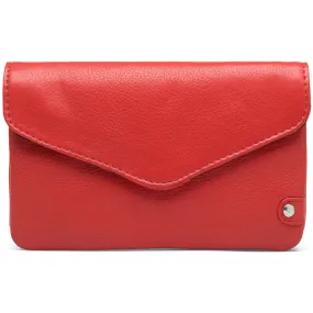 Purse/waist bag in soft leather and timeless design / 16046 - Red