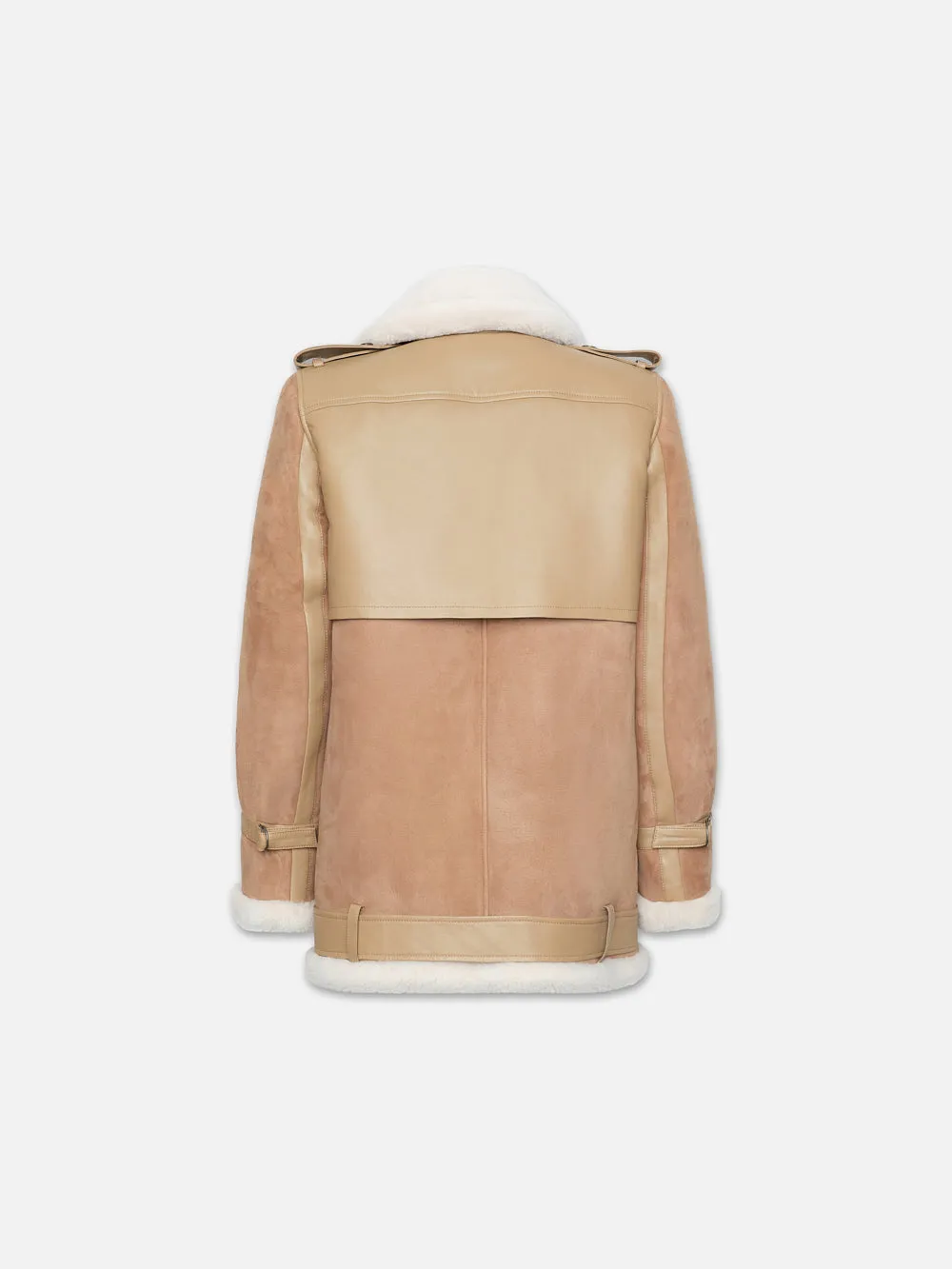 Short Shearling Trench -- Mocha