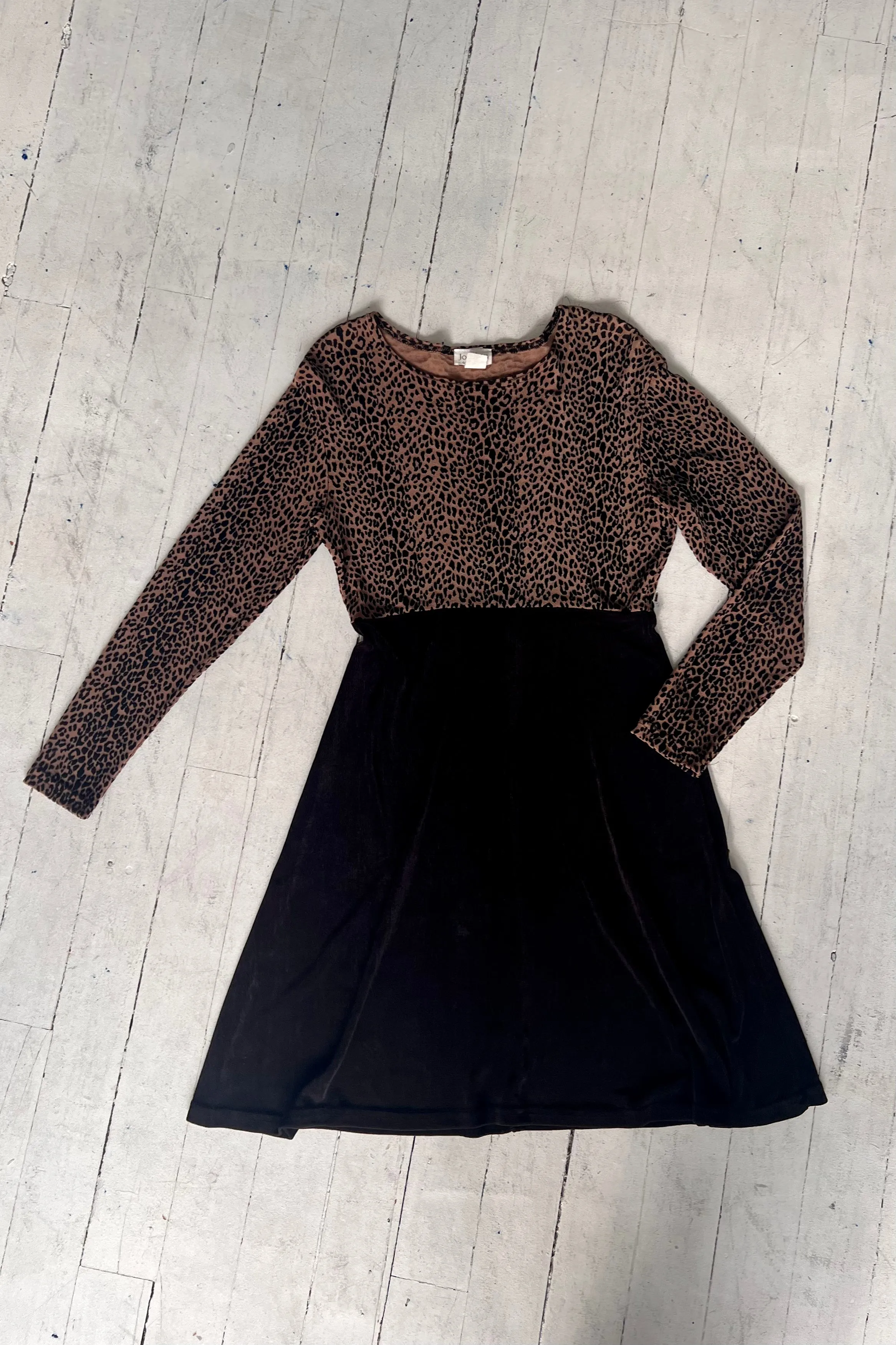 VINTAGE 90's long sleeve leopard dress - M/L