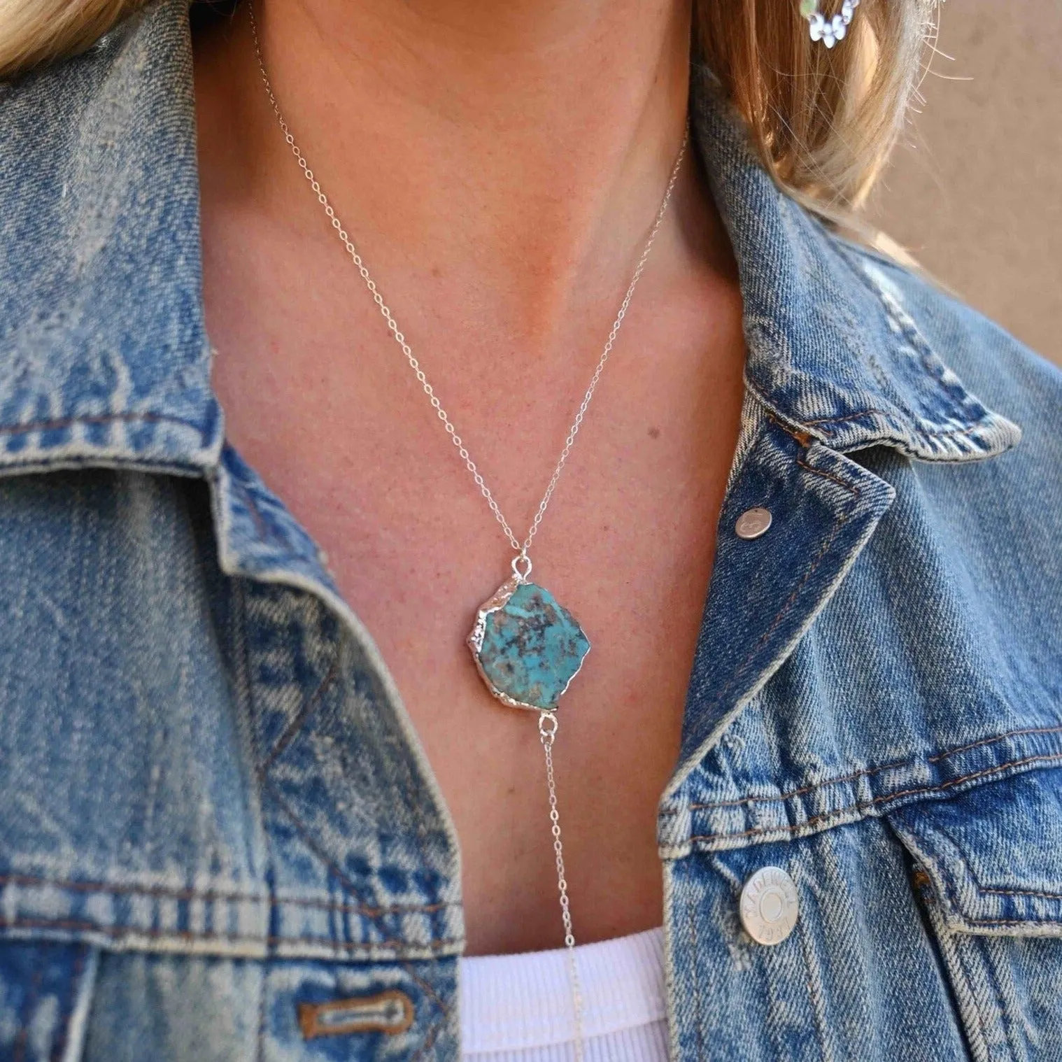 Wild & Free Turquoise Lariat Necklace