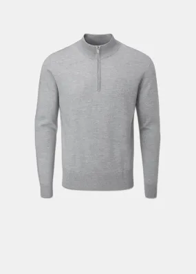 Zip Neck Jumper Light Grey